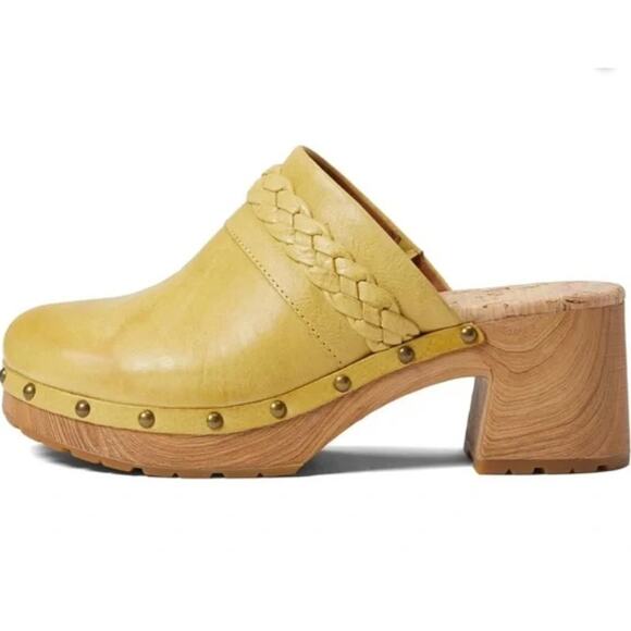 Kork-Ease Shoes - Kork-Ease Yellow Tilly Braided Studded Clog Mule Size 7 Cottage Minimalist NWOB